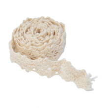 Lace Ribbon 20 Yards, 1.5cm Wide, Retro Cotton Feel, Beige