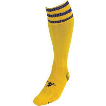 (7 UK-11 UK, Yellow/Royal Blue) Precision Unisex Adult 3 Stripe Pro Football Socks