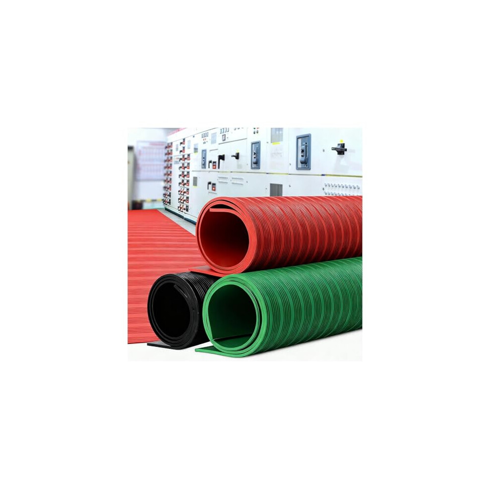 8Mm Electrical Insulating Mat For Voltage Safety, Oil And Water Resistant Nonslip Rubber Floor, 1M X 3M 9169991909103