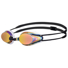 (One Size, White/Copper/Black) Arena Unisex Adult Tracks Mirror Swimming Goggles