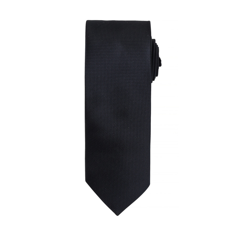 Premier Men's Black Micro Waffle Formal Work Tie - One Size - Image 3