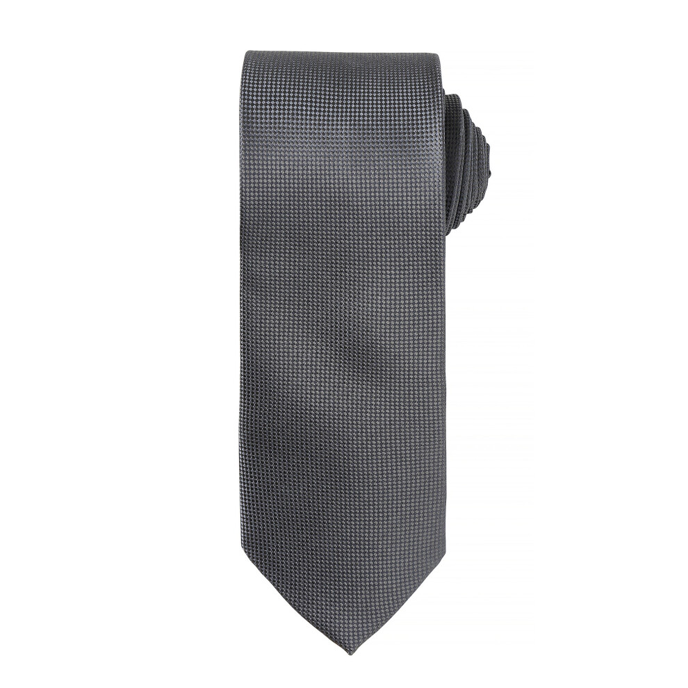 Premier Men's Dark/Grey Micro Waffle Formal Work Tie - One Size - Image 3