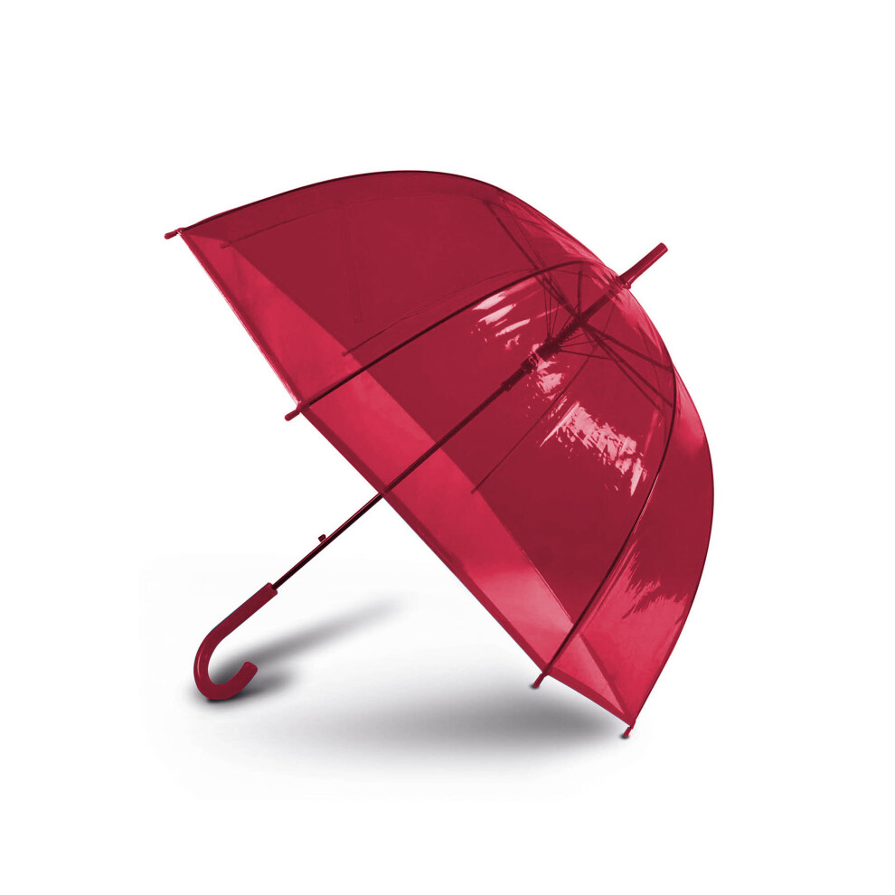 (One Size, Red) Kimood Automatic Opening Transparent Dome Umbrella