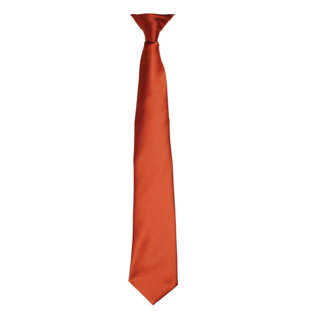Premier (One Size, Chestnut) Colours Mens Satin Clip Tie