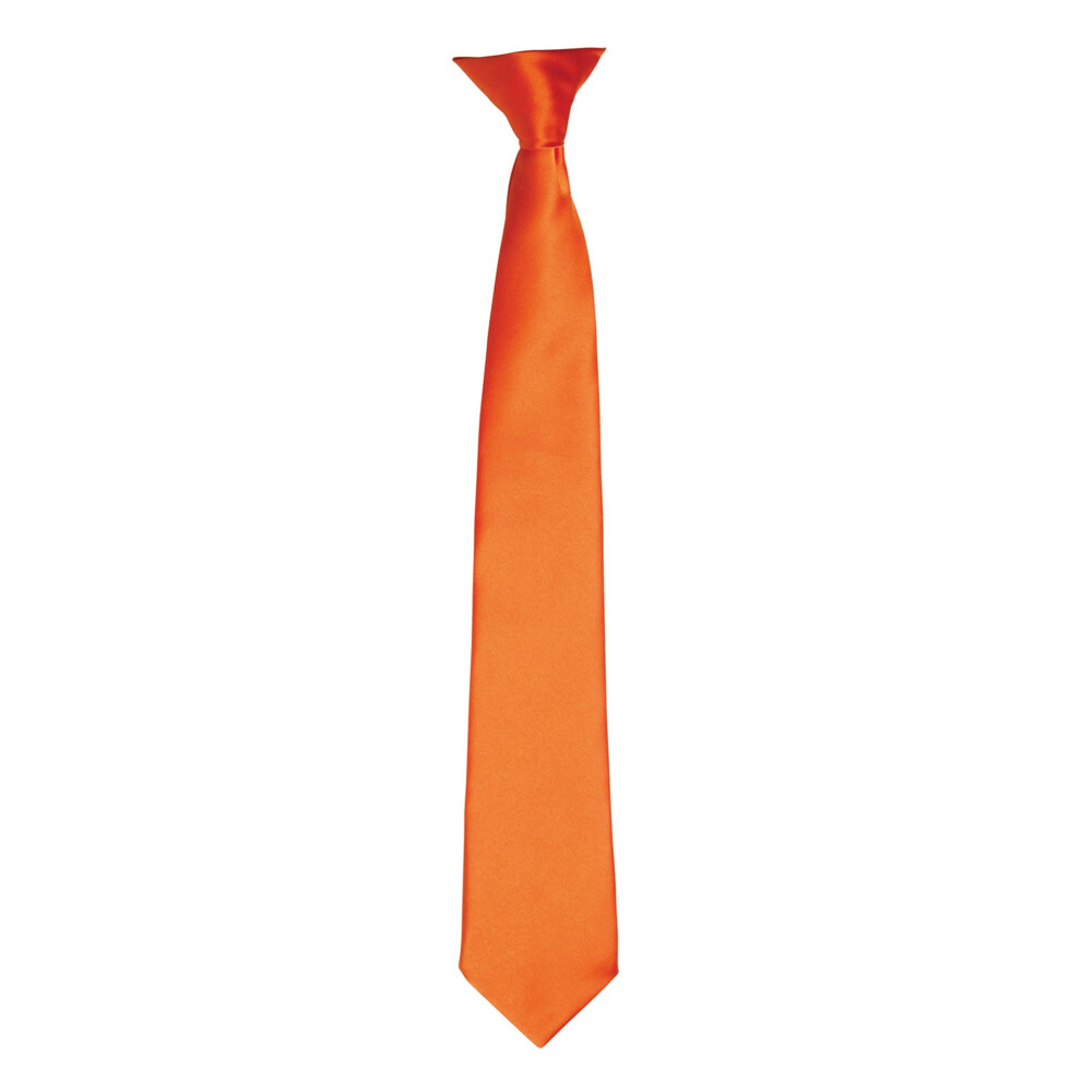 Premier (One Size, Terracotta) Colours Mens Satin Clip Tie Multicoloured