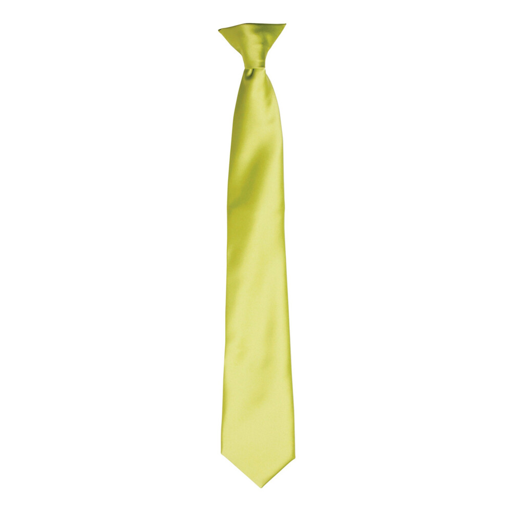 Premier (One Size, Lime) Colours Mens Satin Clip Tie