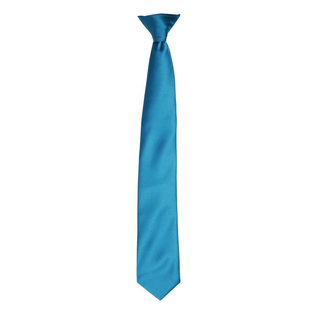 Premier (One Size, Teal) Colours Mens Satin Clip Tie