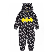 (6-7 Years, Black/Grey/Yellow) Batman Boys Fluffy All-In-One Nightwear