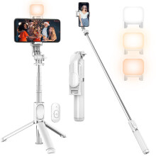 Selfie Stick with Light and Remote, Extendable 42 Inch Tripod for iPhone and Android, 360 Rotation