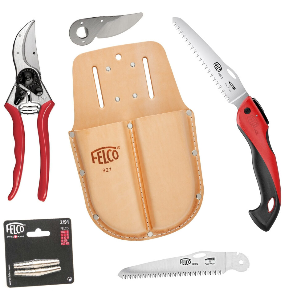 Felco Genuine Model 2 Secateurs Saw With Spares - Twin Holster - Blade - Springs