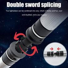 2 Stück 2-in-1 farbwechselnder leuchtender Schwert, ausziehbares Cosplay-Spielzeug 43-166cm