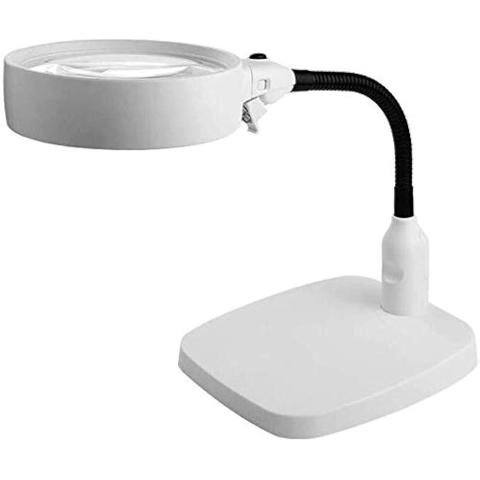 Light Led Desktop Magnifier With 10X Large Lens, Rechargeable For Reading, Coins, Jewelry, Crafts