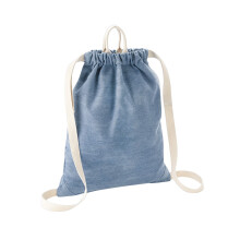 (One Size, Light Denim) Bagbase Denim Drawstring Bag