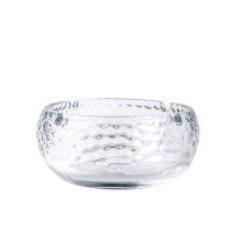 Glass Ashtray with Deep Bowl, Thicker Stackable Clear Design, Four Grooves for Home and Bar