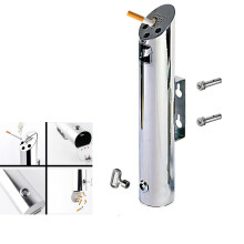 Stainless Steel Outdoor Wall Mounted Ashtray with Tamper‑Resistant Lock for Commercial Smoking Areas
