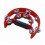 Double Row Red Handheld Tambourine with Ergonomic Handle, 20cm 16
