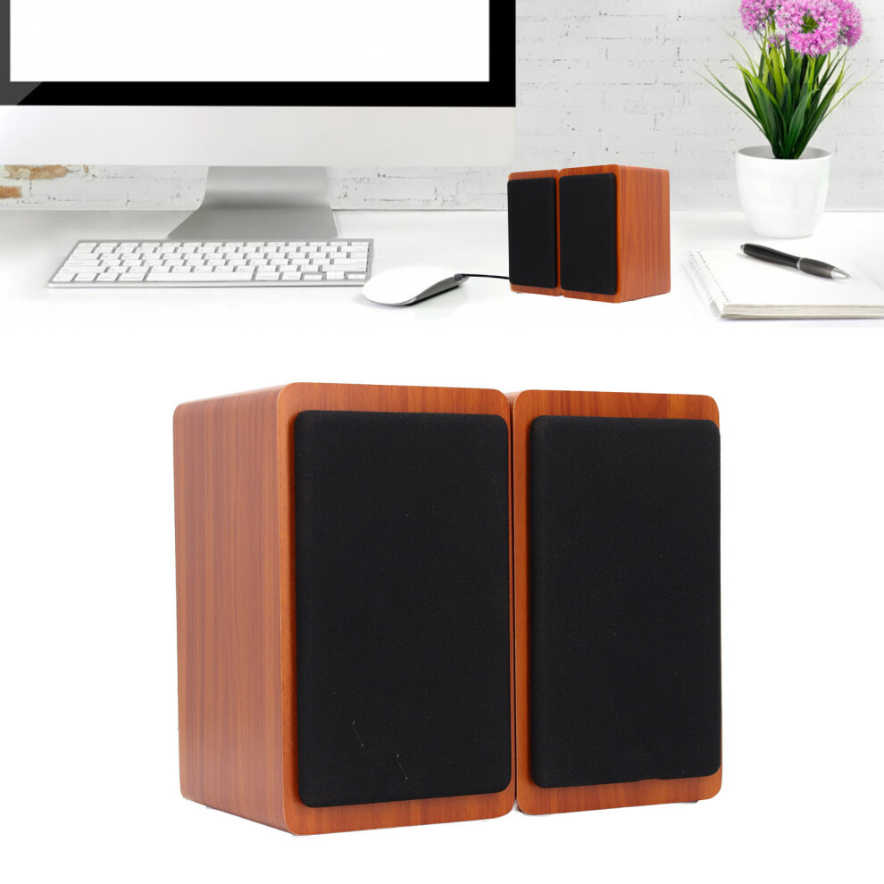 Wooden Usb Desktop Speakers 3W Stereo Subwoofer For Pc & Laptop 8141390521552