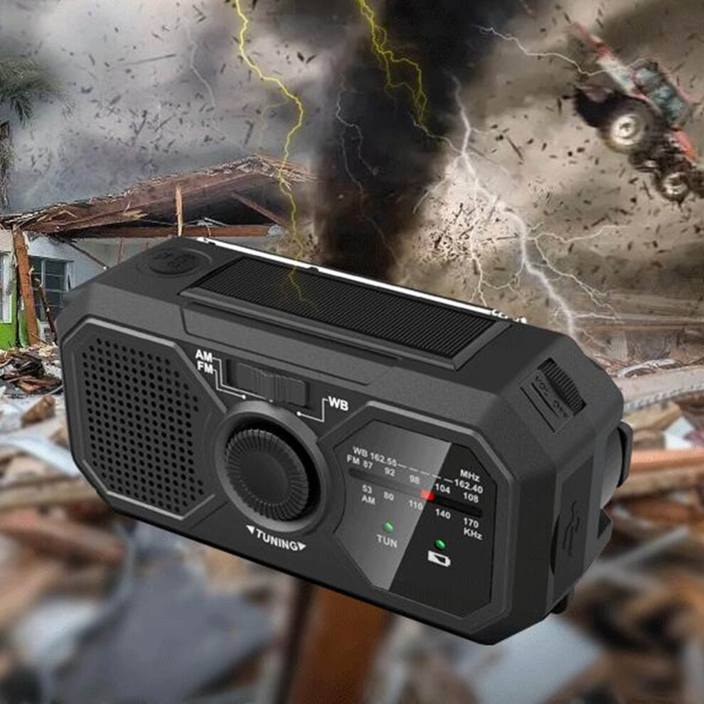 Portable Solar Hand Crank Radio With Noaa Weather Alerts, 1200Mah 4321390186812