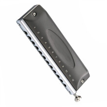 Chromatic Harmonica 12 Hole 48 Tone Key C with Stainless Steel Cover and Slider Button for Beginners