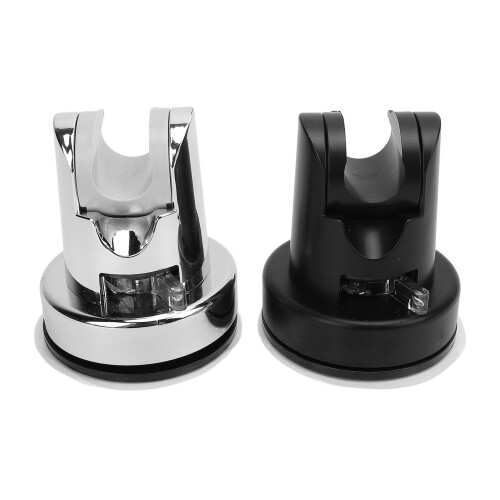 Supporto per soffione doccia a ventosa in ABS Nero/Argento 1
