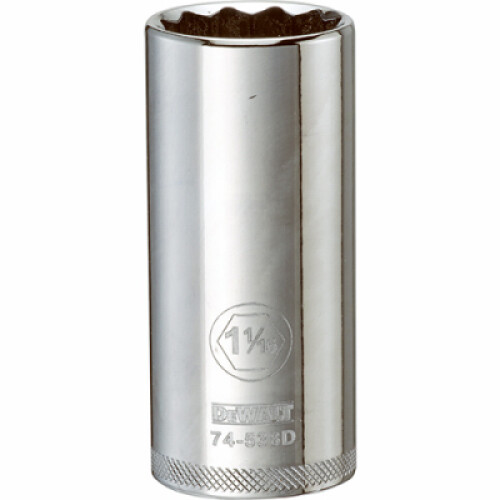 DeWalt SAE Deep Socket, 12-Point, 1/2 In. Drive, 1-1/16 In. - DWMT74538OSP