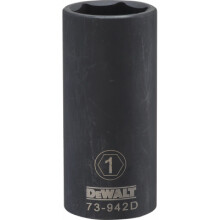 SAE Deep Impact Socket, 6-Point, Black Oxide, 1/2 In. Drive, 1 In. - DWMT73942OSP