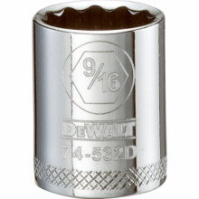 SAE Socket, Shallow, 12-Point, 9/16 In., 3/8 In. Drive - DWMT74532OSP
