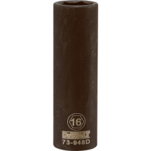 Metric Deep Impact Socket, 6-Point, Black Oxide, 1/2 In. Drive, 16mm - DWMT73948OSP