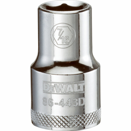 DeWalt SAE Socket, Shallow, 6-Point, 7/16 In., 1/2 In. Drive - DWMT86443OSP