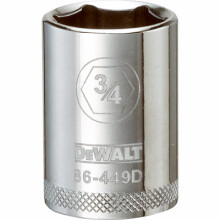 SAE Socket, Shallow, 6-Point, 3/4 In., 1/2 In. Drive - DWMT86449OSP