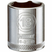 Metric Shallow Socket, 6-Point, 3/8 In. Drive, 18mm - DWMT86313OSP