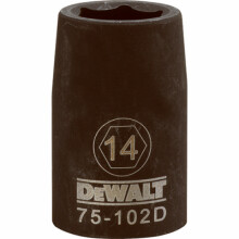Metric Impact Socket, 6-Point, Black Oxide, 1/2 In. Drive, 14mm - DWMT75102OSP