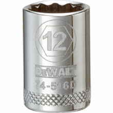 Metric Shallow Socket, 12-Point, 3/8 In. Drive, 12mm - DWMT74516OSP
