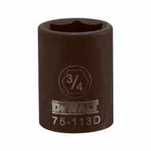 SAE Impact Socket, 6-Point, Black Oxide, 1/2 In. Drive, 3/4 In. - DWMT75113OSP