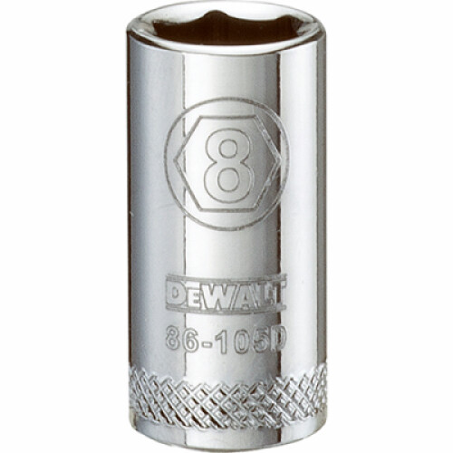 DeWalt Metric Shallow Socket, 6-Point, 1/4 In. Drive, 8mm - DWMT86105OSP