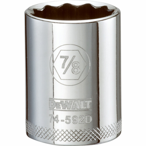 DeWalt SAE Socket, Shallow, 12-Point, 7/8 In., 1/2 In. - DWMT74592OSP