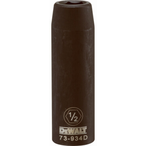 DeWalt SAE Deep Impact Socket, 6-Point, Black Oxide, 1/2 In. Drive, 1/2 In. - DWMT73934OSP