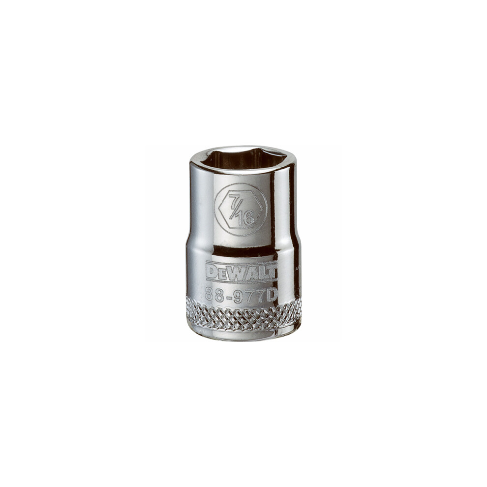 Dewalt Sae Socket, Shallow, 6-Point, 7/16 In., 3/8 In. Drive - Dwmt88977osp
