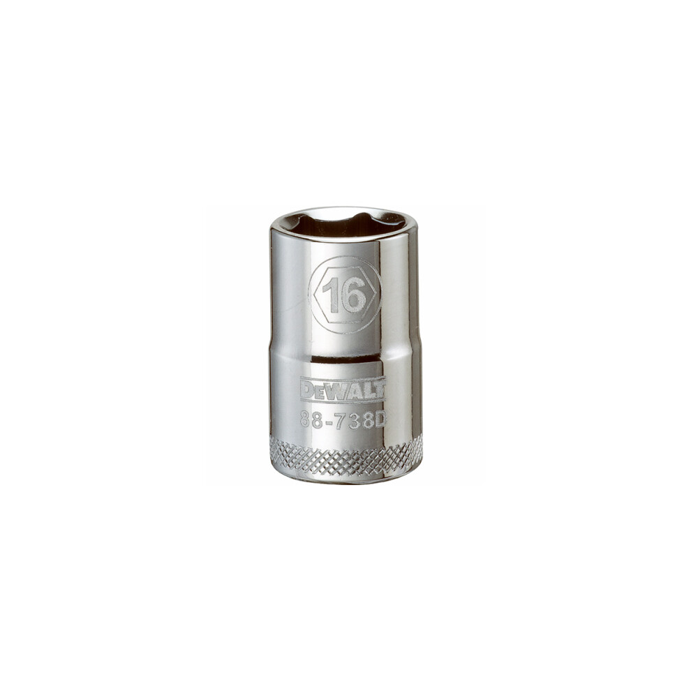 Dewalt Metric Shallow Socket, 6-Point, 1/2 In. Drive, 16Mm - Dwmt88738osp