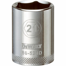 Metric Shallow Socket, 6-Point, 1/2 In. Drive, 21mm - DWMT86521OSP