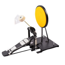 Silent Bass Drum Pedal Trainer with Realistic Foot Rebound, Double Pedal Compatible Practice Pad
