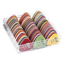 100 Pack Guitar Picks 0.58mm for Acoustic Electric Bass with Storage Box, Bulk Color A