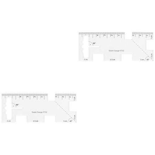 2Pièces Règle Mesure Tissu Claire Blanche Pour Broderie Patchwork 2
