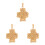 3Pièces Pendentifs Croix Style Antique Acier Accessoires DIY 9