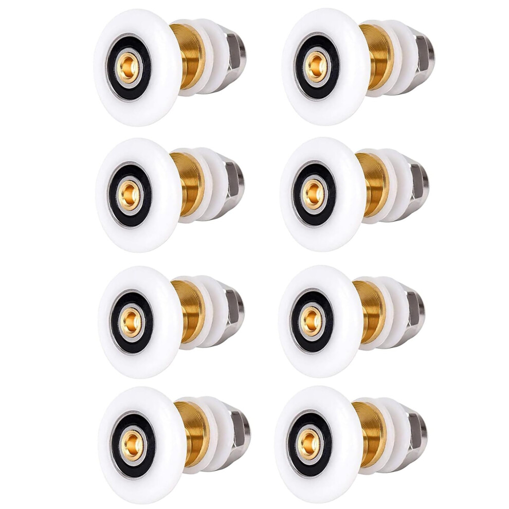 8Pcs 27Mm Sliding Shower Door Rollers For Curved Glass, Quiet Smooth Replacement Wheels 46Mm 9169991004327