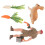 5Sets Plastic Bunny Figurines Carrot Model Farm Sand Table Decor 2
