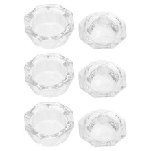 3Pièces Coupelles Verre Blanches Pour Poudre Et Liquide Nail Art