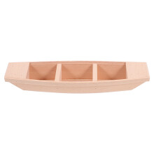 6Pcs Light Brown Simulation Wooden Boat Ornaments for Fairy Garden