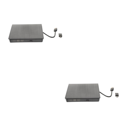 2Pcs Black External Dvd Rw Optical Drive USB Powered Cd Burner 2