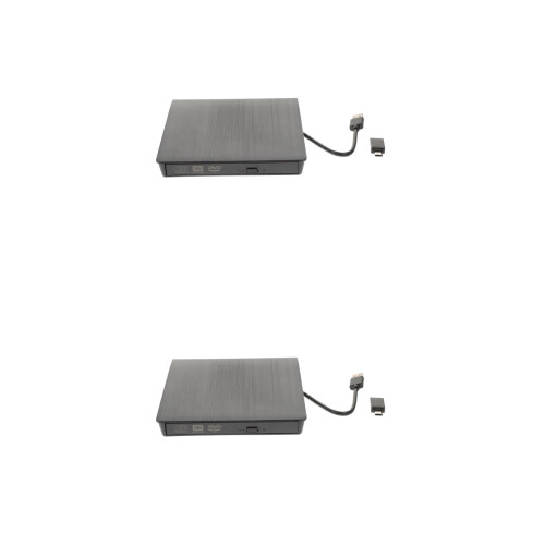 2Pcs Black External Dvd Rw Optical Drive USB Powered Cd Burner 1